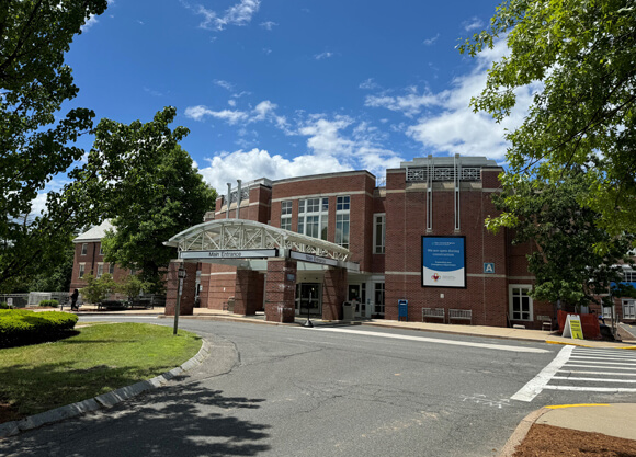 Main entrance to Cooley Dickinson Hospital